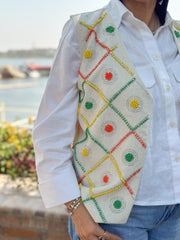 Beige color carnival vest