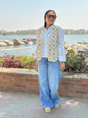 Beige color carnival vest