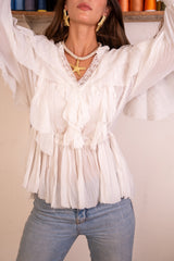 Elena offwhite chiffon top