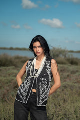 Moonstone black vest