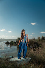 Embroidered Denim vest