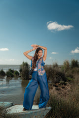 Embroidered Denim vest