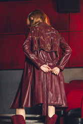 Juliette burgundy leather coat