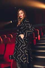 Valentina Black Embroidered Coat