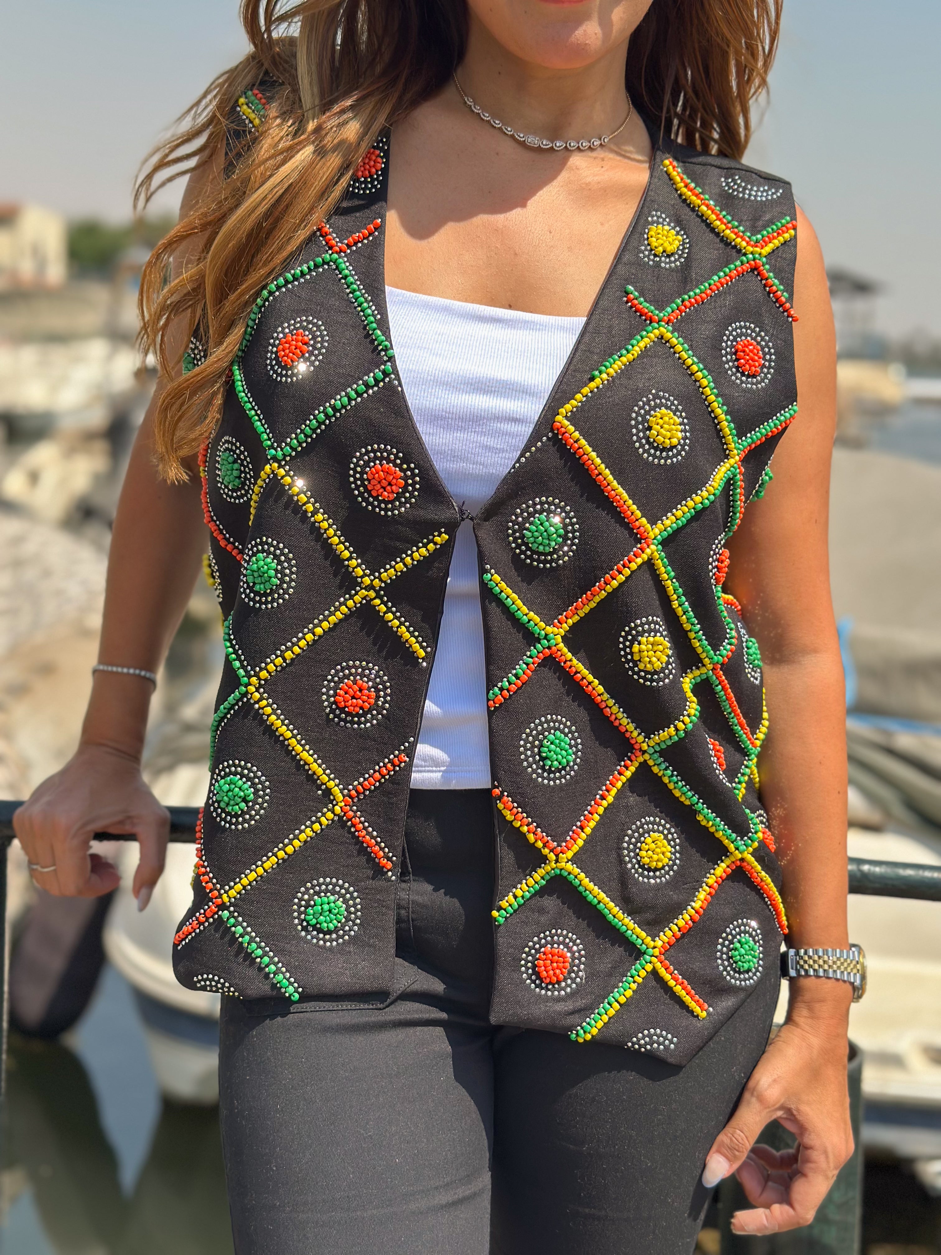 Black color carnival vest