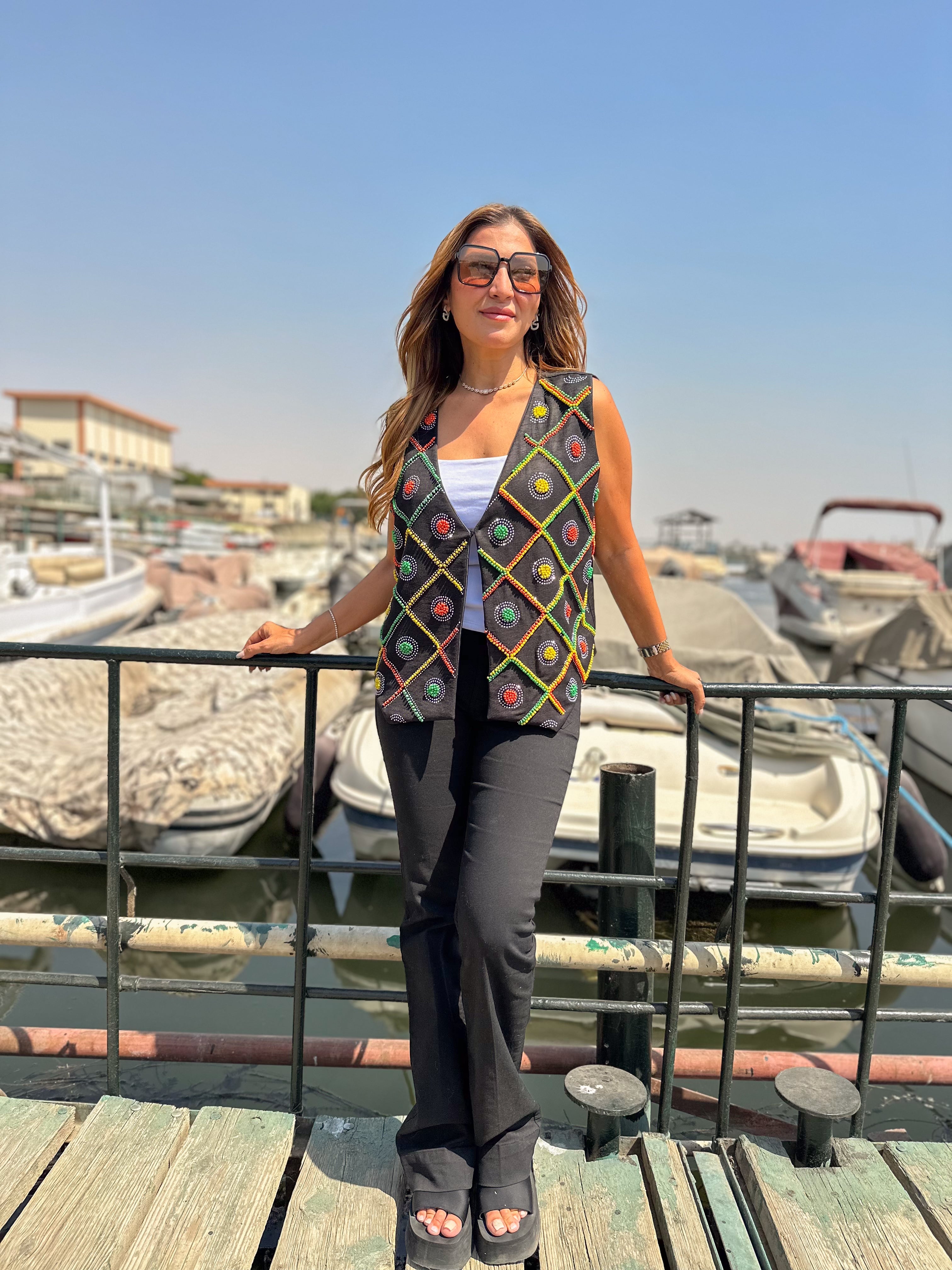 Black color carnival vest