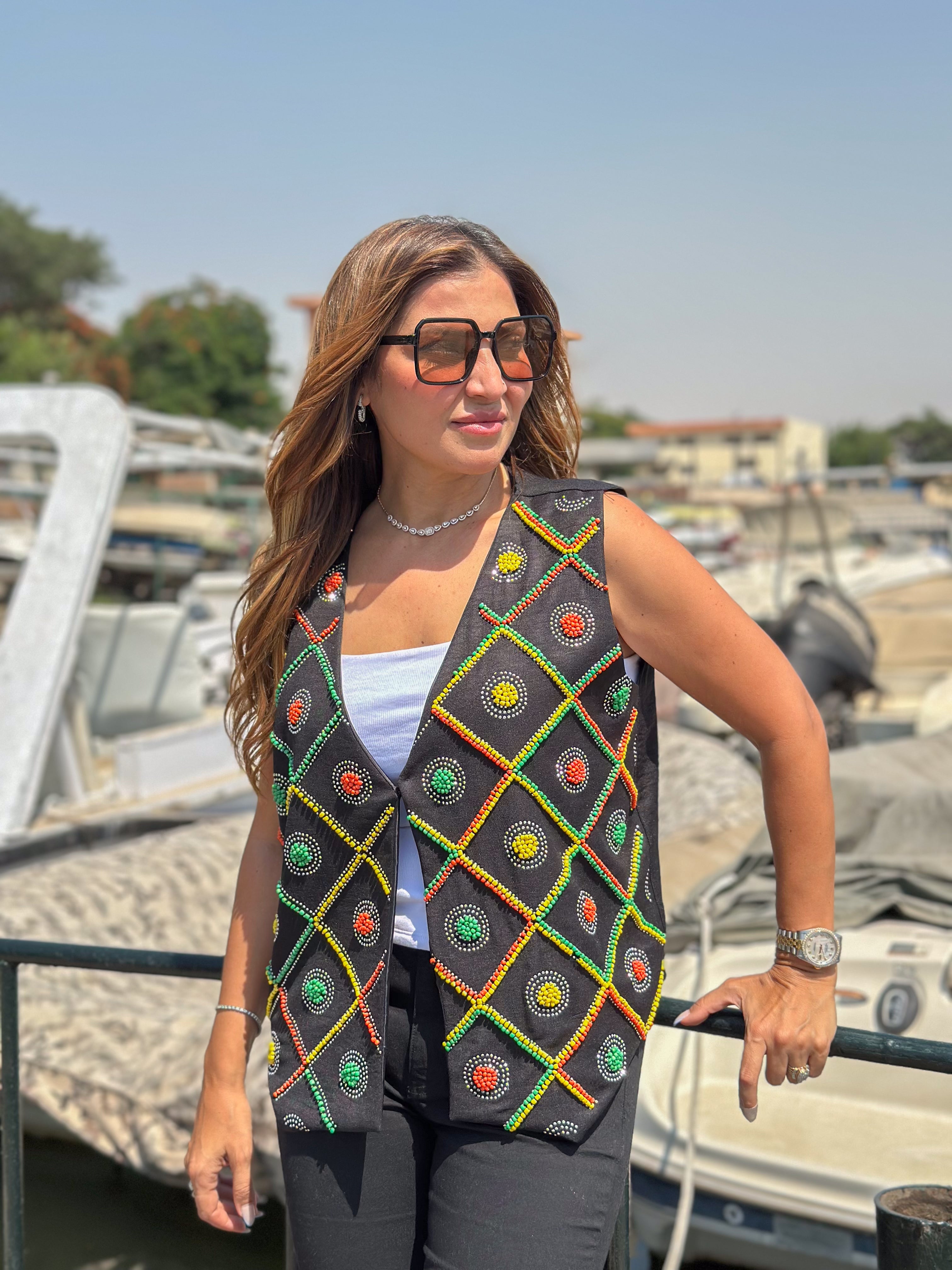 Black color carnival vest