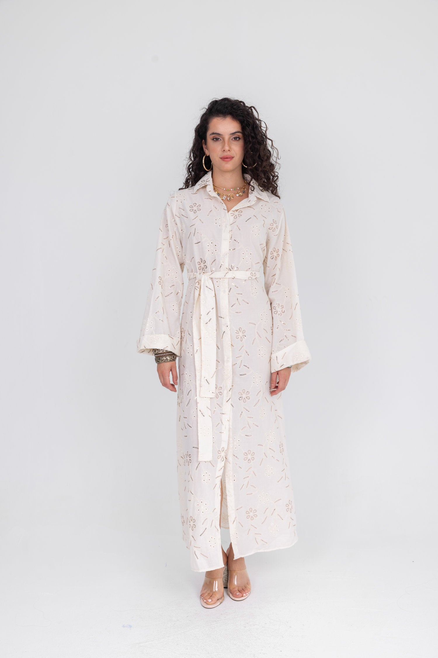 Blanc Long Sleeve Dress