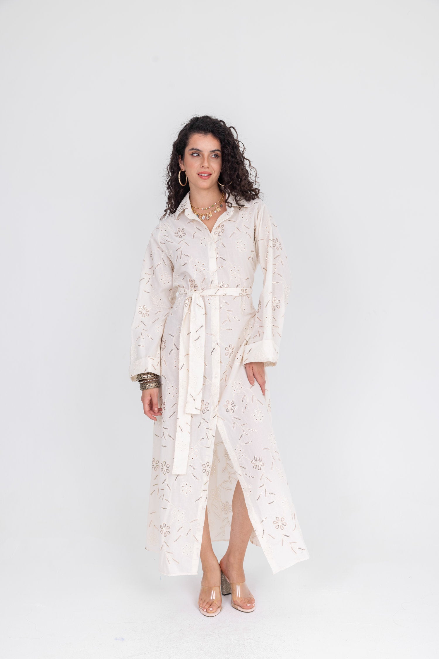 Blanc Long Sleeve Dress