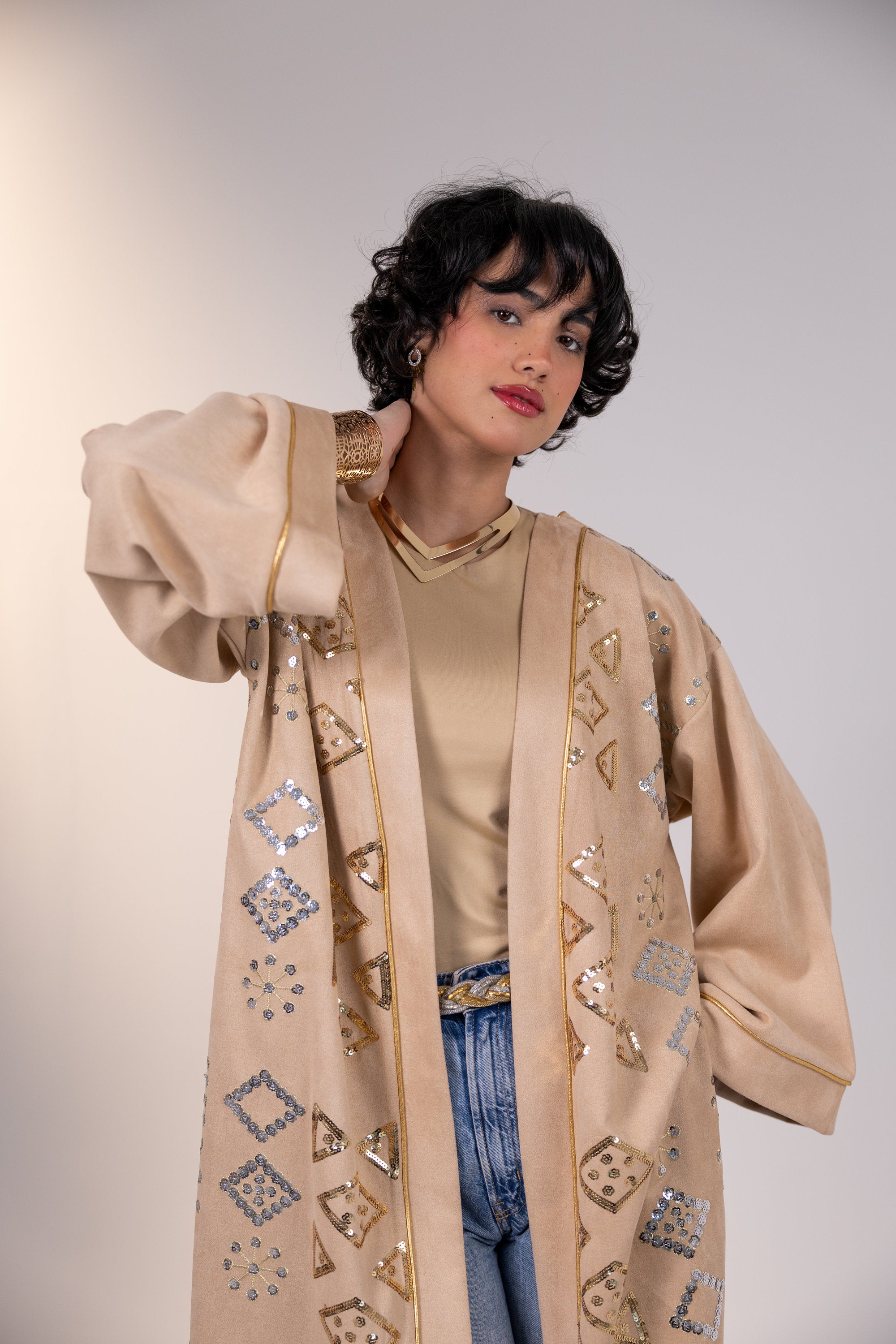 Mounira Kaftan in Beige