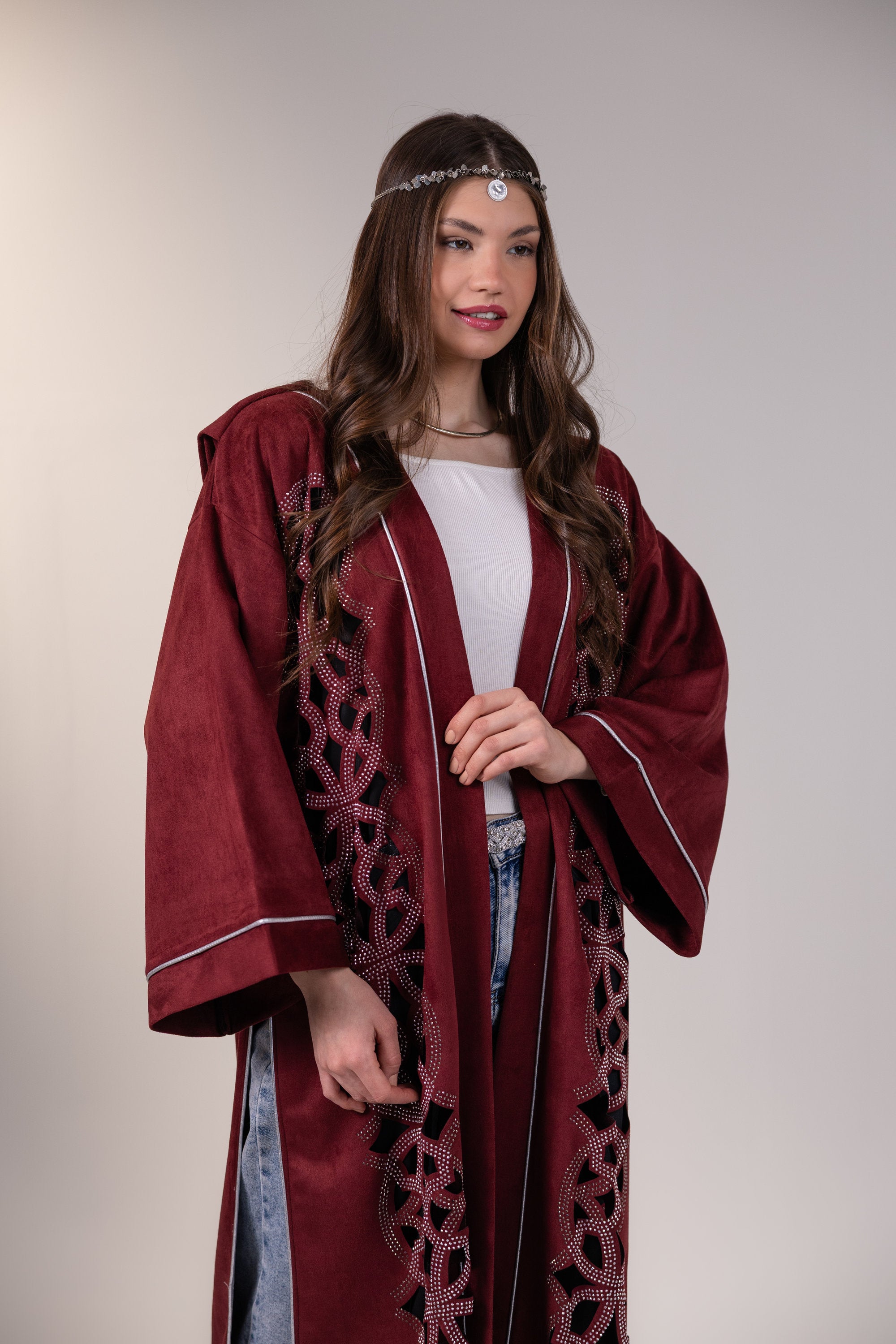 Bahia Kaftan in Maroon