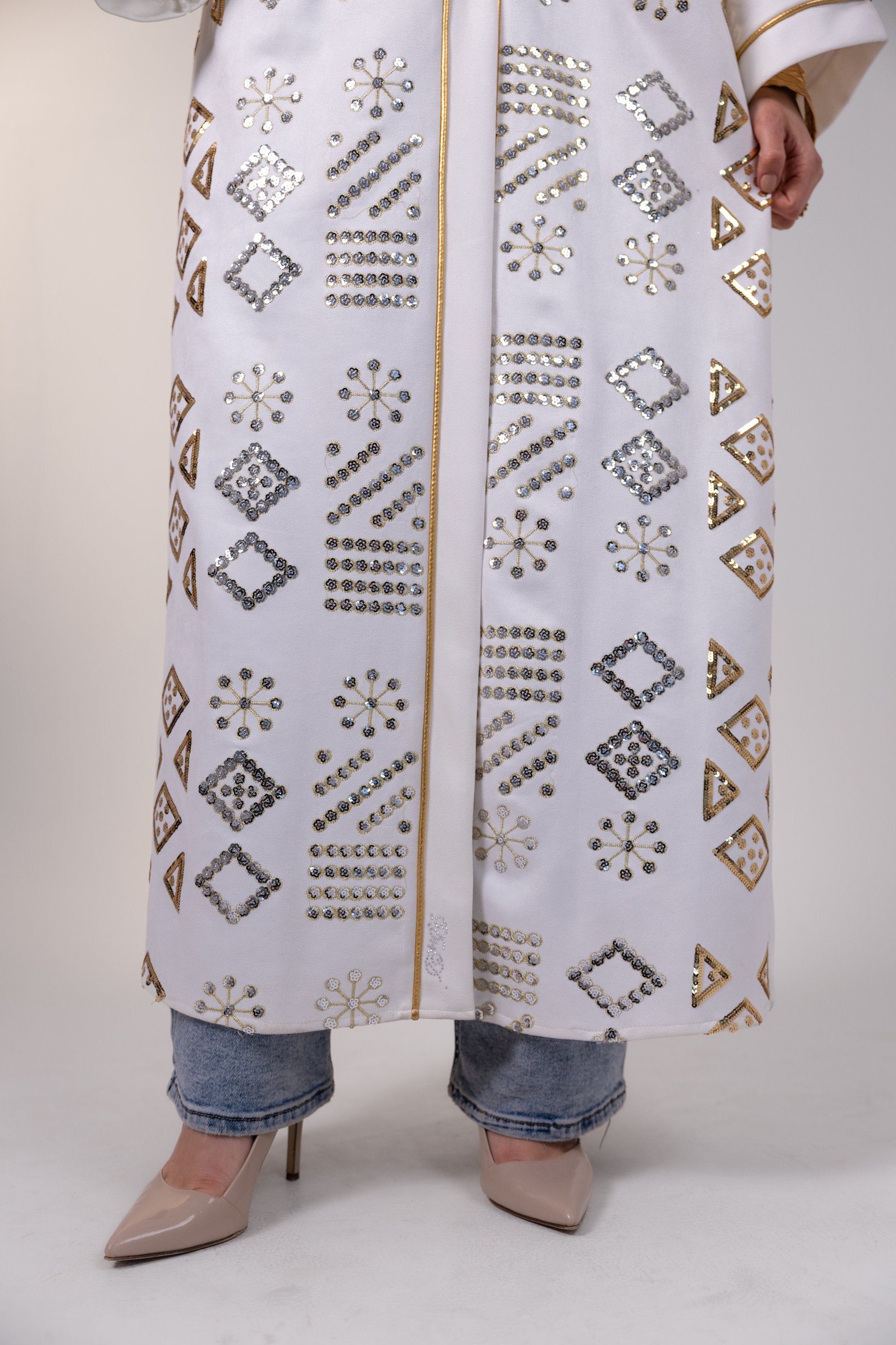 Mounira Kaftan in Off White