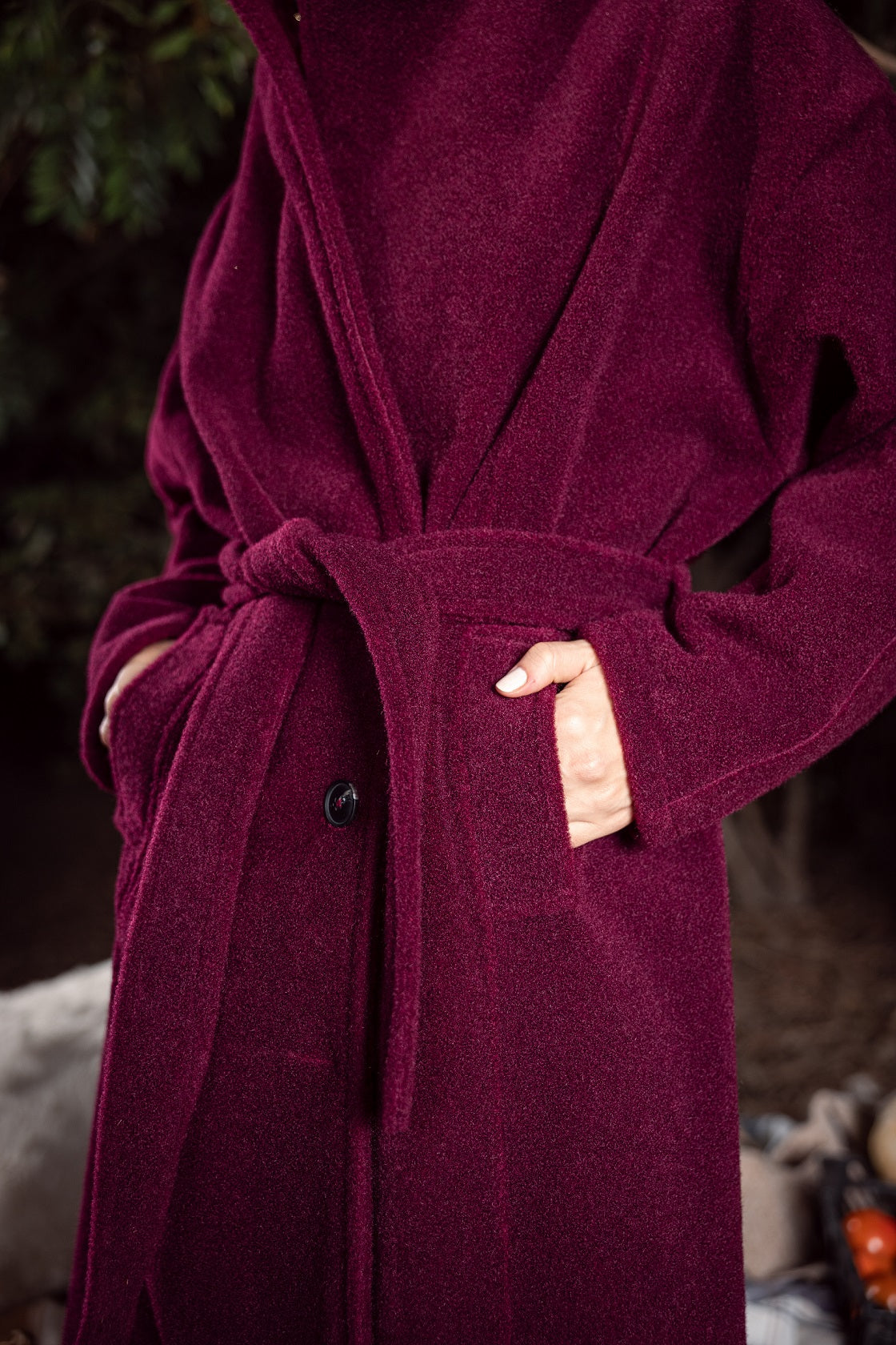 Clara Coat Burgandy