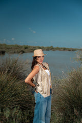 Sparkle Beige Vest