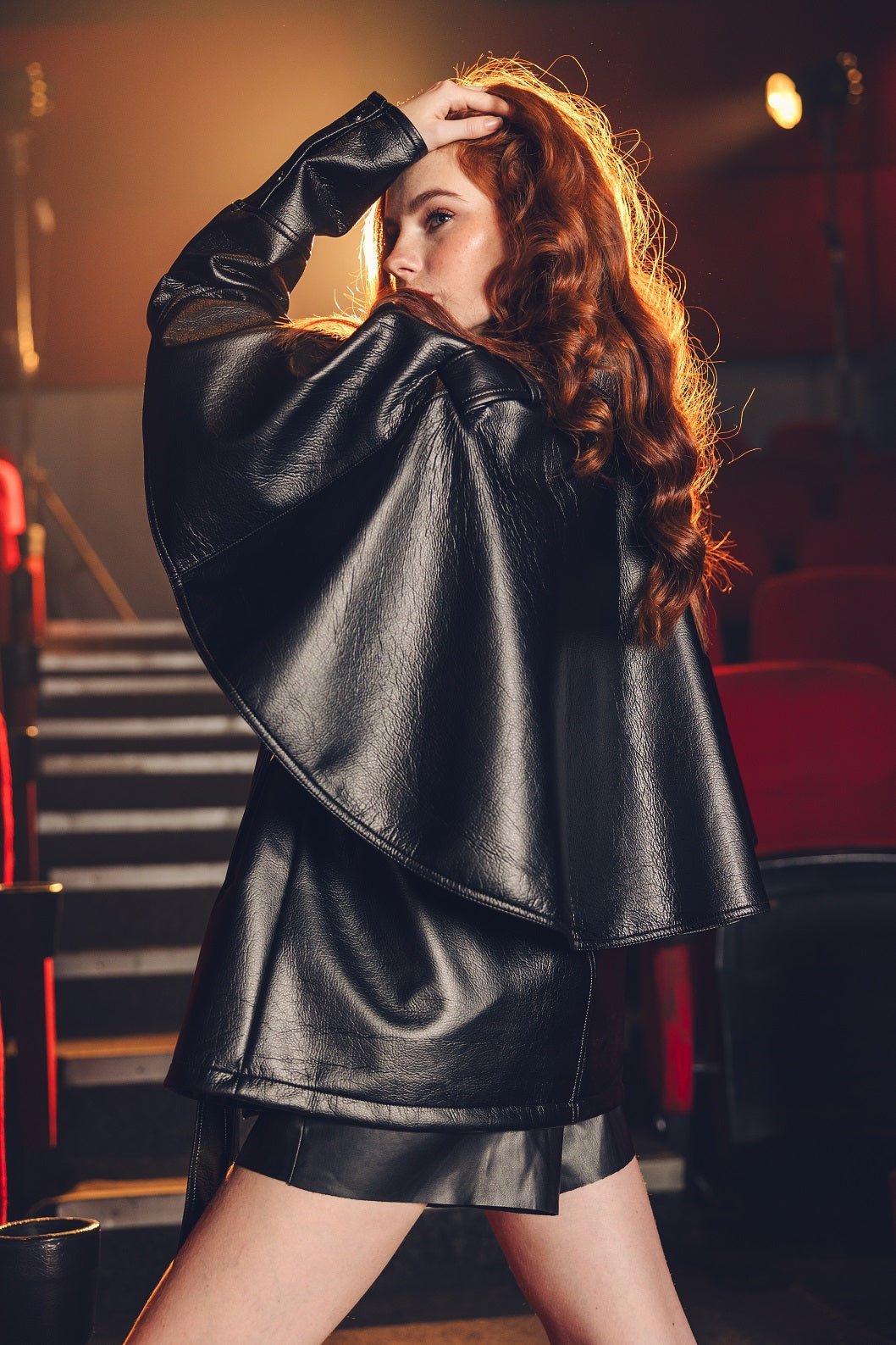 Bella black leather jacket