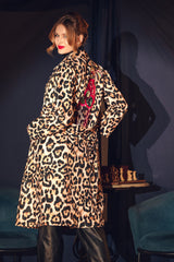 Leopard embroidered coat