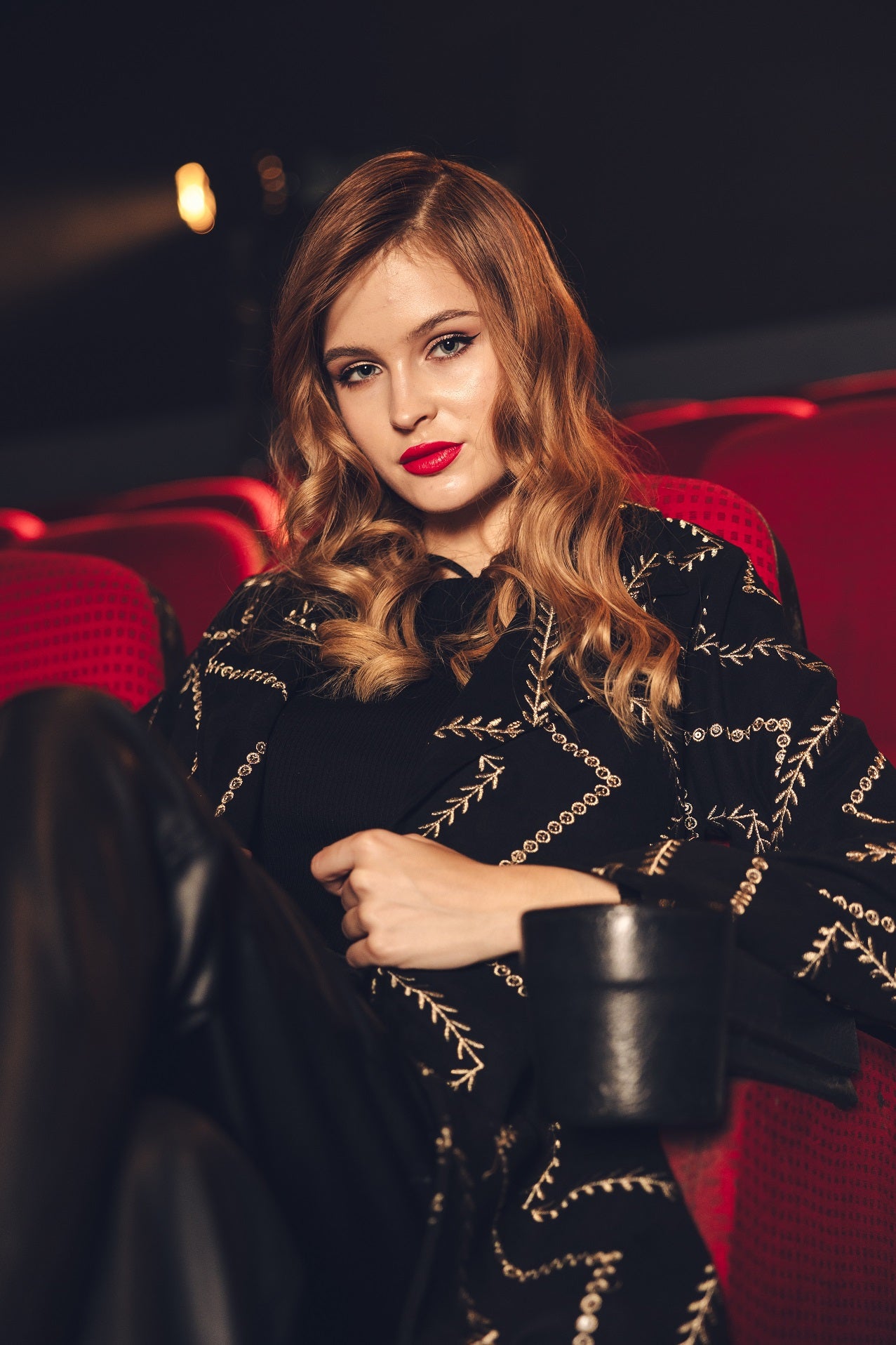 Valentina Black Embroidered Coat