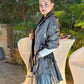 Florina Embroidery Scarf _ Gray