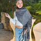 Florina Embroidery Scarf _ Gray