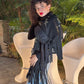 Florina Embroidery Scarf _ Black