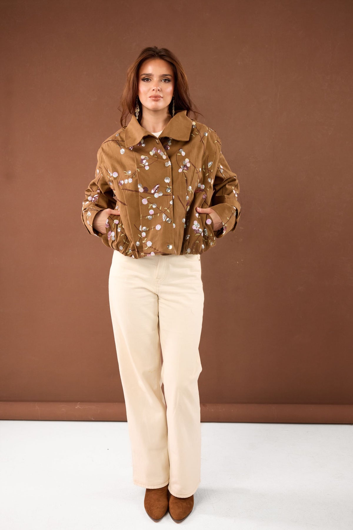 FLEUR JACKET -Brown