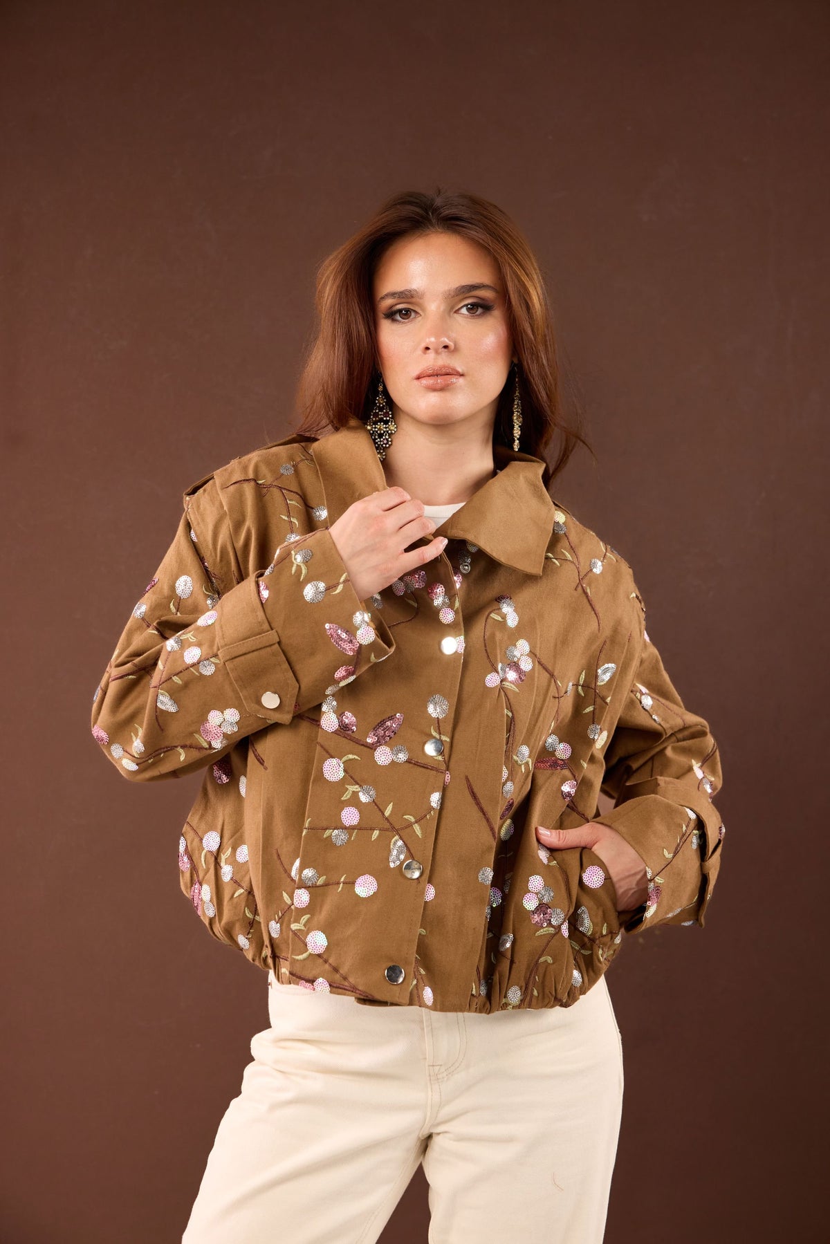 FLEUR JACKET -Brown