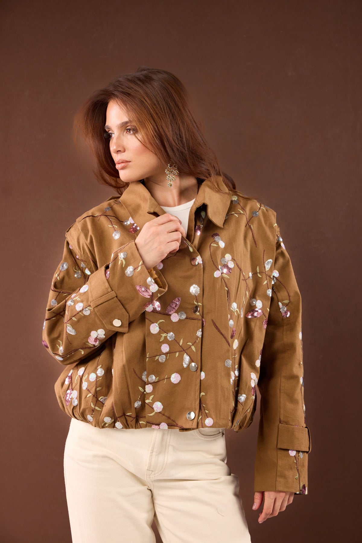 FLEUR JACKET -Brown