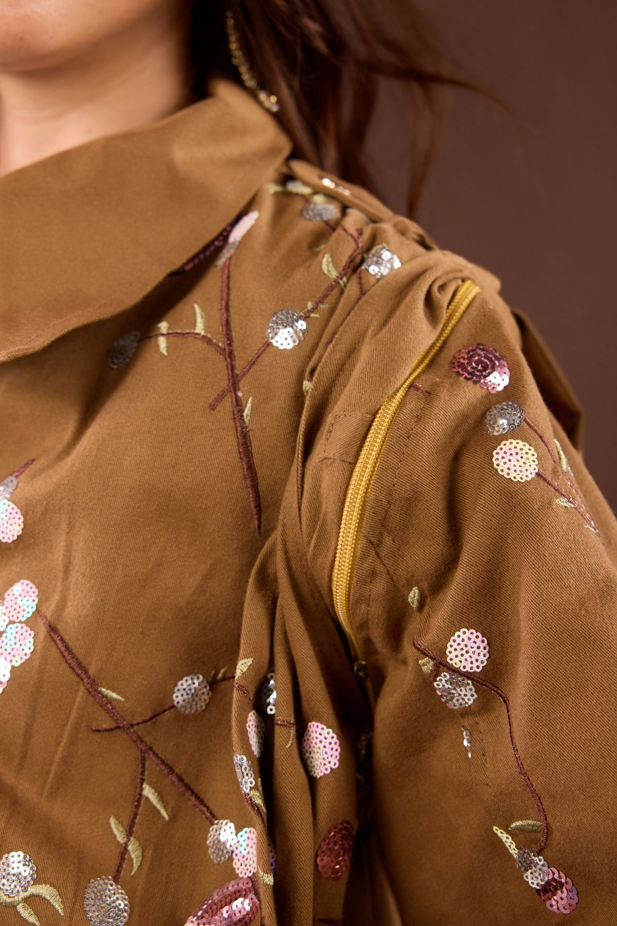 FLEUR JACKET -Brown