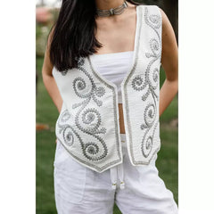 Fashionable White Vest