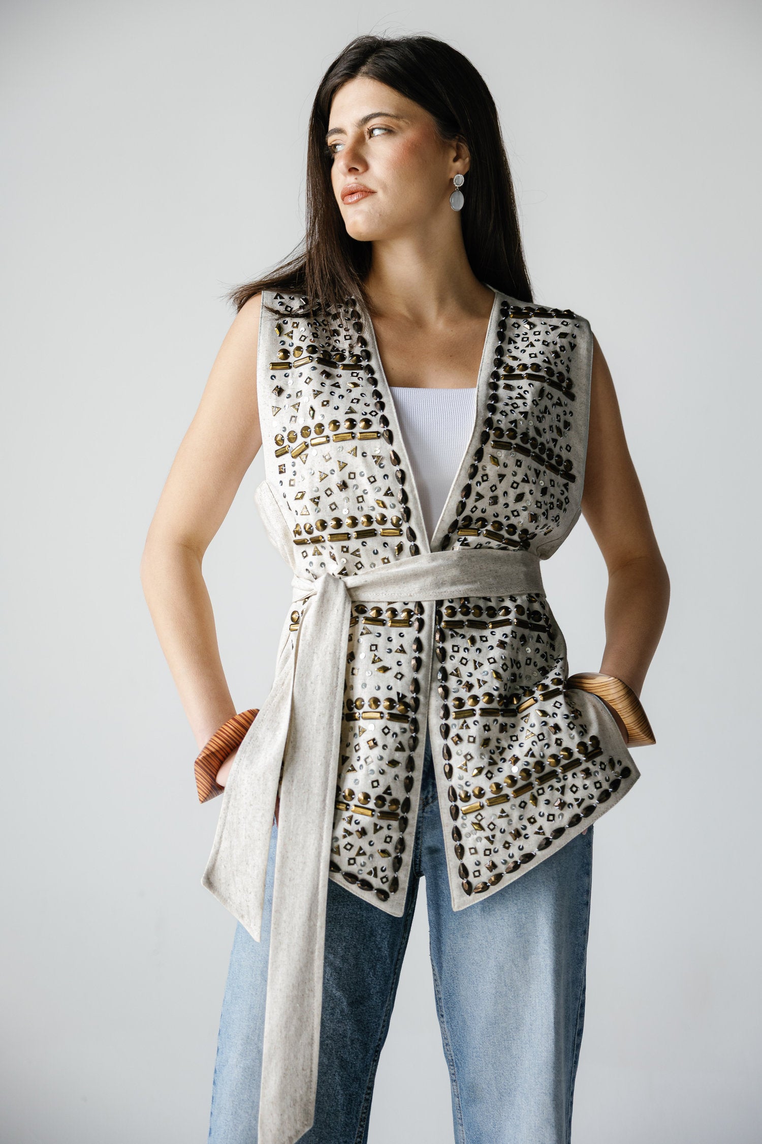 Leap Vest in Beige