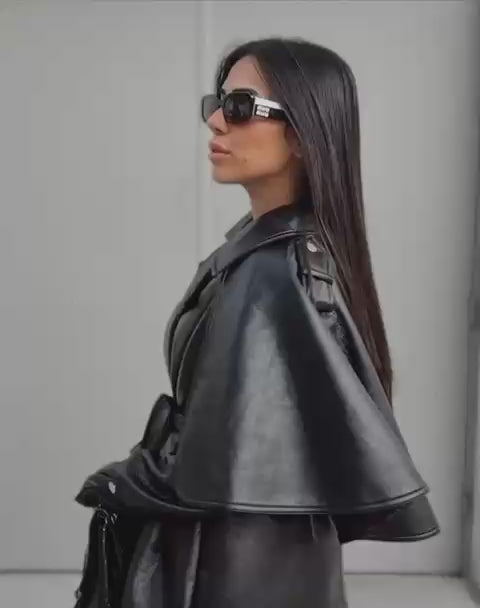 Bella black leather jacket