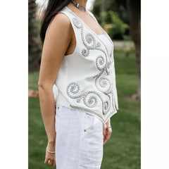 Fashionable White Vest